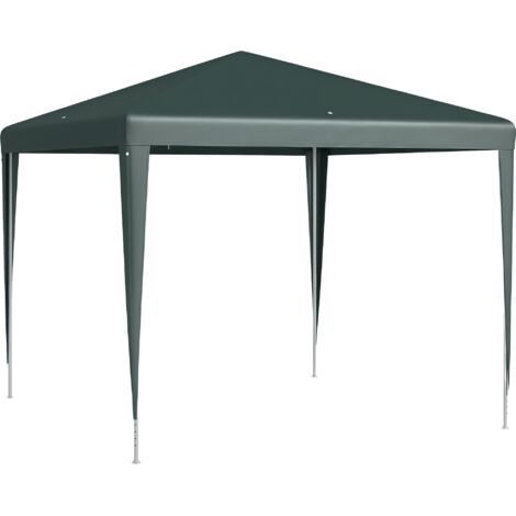 Tonnelle de jardin 2.7x2.7 m verte avec piquets et cordes, structure acier et toile PE