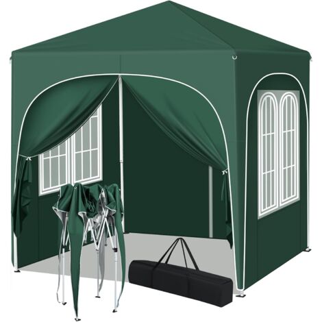 Tonnelle de Jardin 2x2m WOLTU, Pergola, Barnum, Tonnelle Pliante, Hauteur Réglable, Imperméable, Protection de UV, Vert