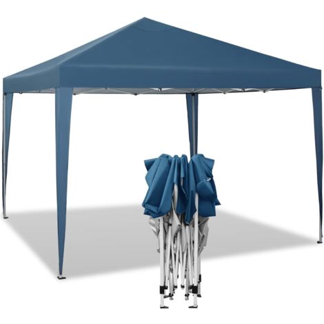 Tonnelle de Jardin 3x3m WOLTU, Tente Pliante, Protection du Soleil UV 50+, Facile à Installer Hauteur Réglable, Bleu