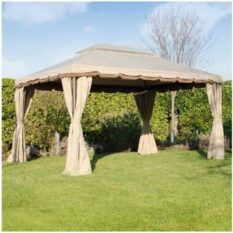 Tonnelle de jardin 4x3 m avec structure en aluminium peint - Lesina