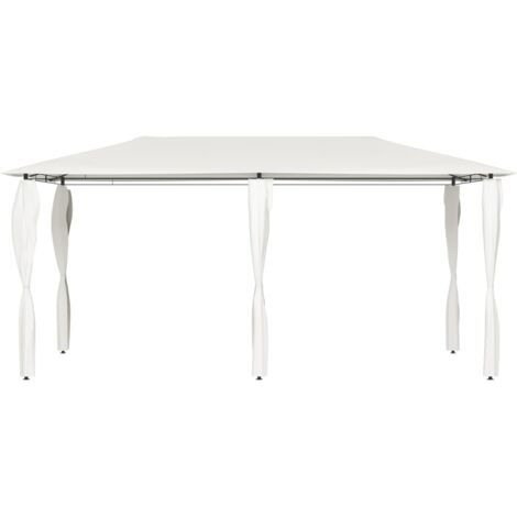 Tonnelle de jardin avec revêtement de poteaux 3x6x2,6 m Crème 160 g/m² CFW769139