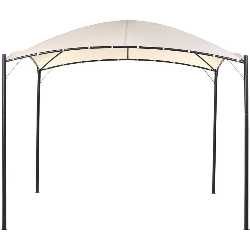 Beliani - Tonnelle de jardin avec Structure en Acier 305 x 305 cm et Toile Beige Vomero