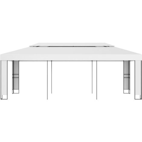 Tonnelle de jardin avec toit double 3x6 m Blanc CFW422231