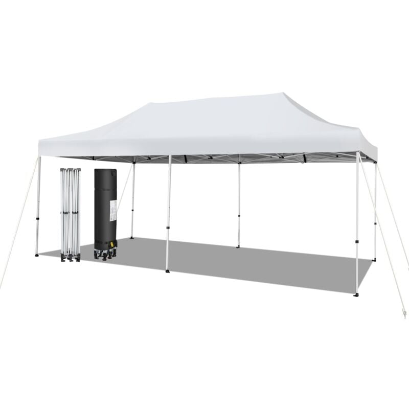 Maisonchic - Tonnelle de Jardin Barnum Instantanée 3x6x3m Portable Imperméable sfp +50 avec Roues et Sac 3 Hauteurs Réglable 20 Personnes design in