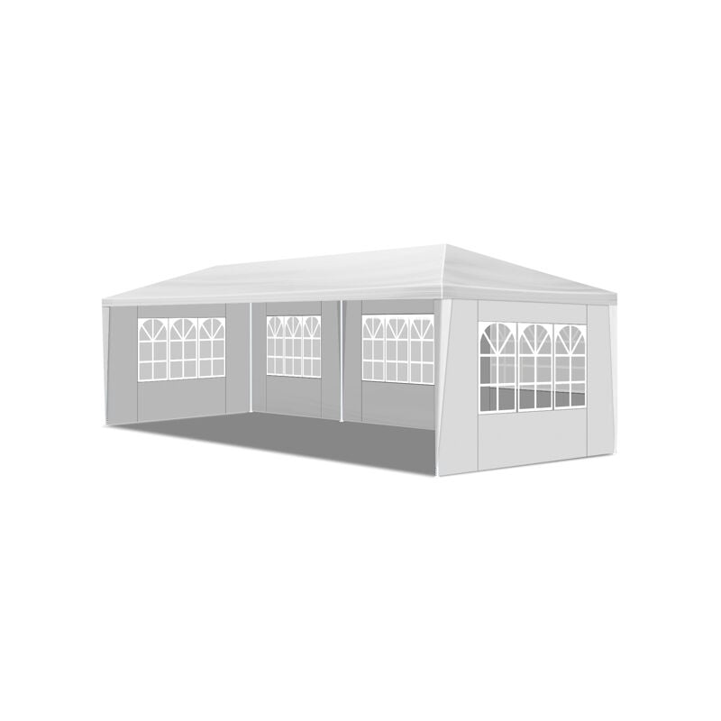 Tonnelle de Jardin Extérieur/Barnum 9x3x2.6M Tente de Réception bâche PE,Blanc
