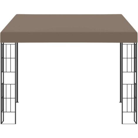 Tonnelle de jardin mural 3x3 m Taupe Tissu CFW289300