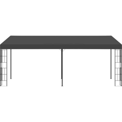 Tonnelle de jardin mural 3x6 m Anthracite Tissu CFW844542