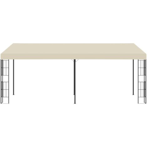 Tonnelle de jardin mural 3x6 m Crème Tissu CFW925515
