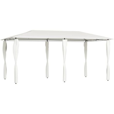 Tonnelle de jardin, Pergola, Belvédère avec revêtement de poteaux 3x6x2,6 m Crème 160 g/m² XZZ52742