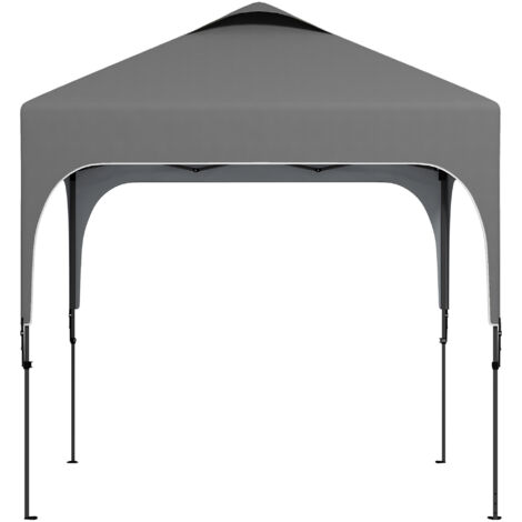 Tonnelle de jardin pliable 2,5x2,5m hauteur ajustable toile Oxford anti-UV50+ cadre acier avec housse de transport