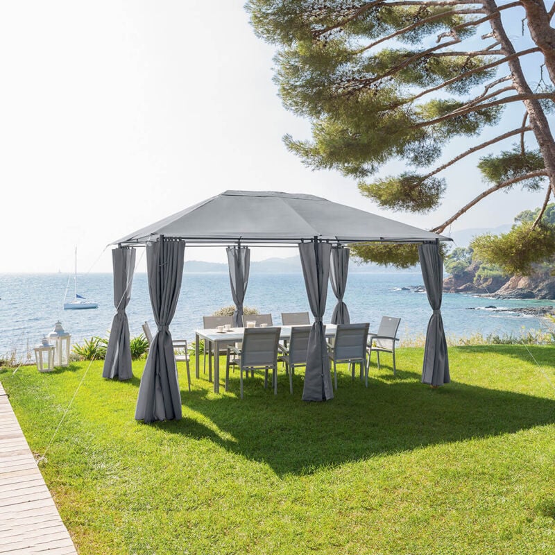 Hesperide - Tonnelle 3x4 m Santorini gris ardoise Hespéride