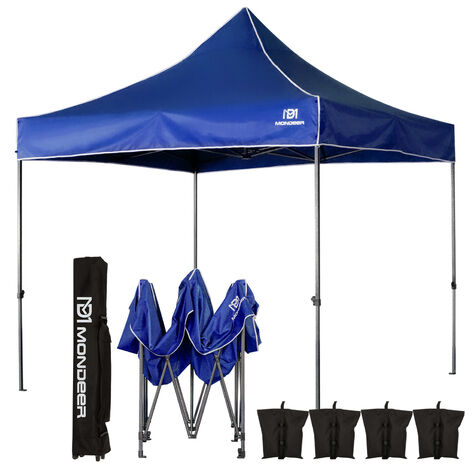 Tonnelle de Jardin Tente de Reception 3mx3m Pliante Impermeable pour Fête,Camping, Festival, Bleu- Mondeer