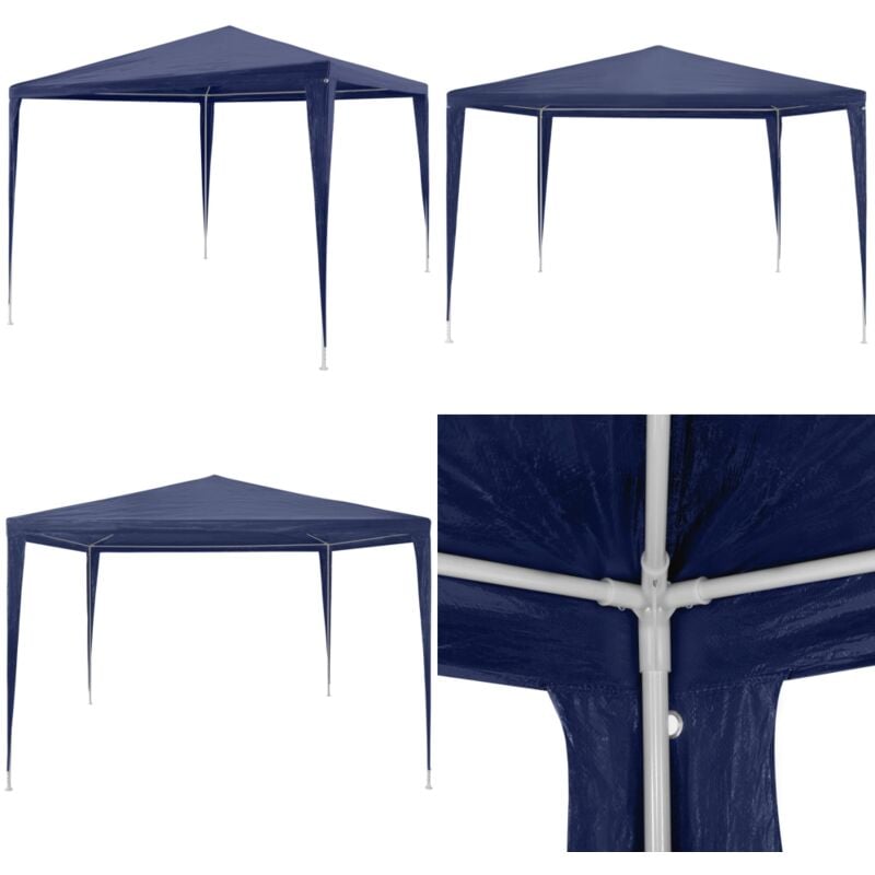 Tonnelle de jardin Tente de réception Chapiteau Bleu 3x3m - Abri De Jardin - Tonnelle De Jardin - Chapiteau Pliable - Gazebo - Parasol De Jardin