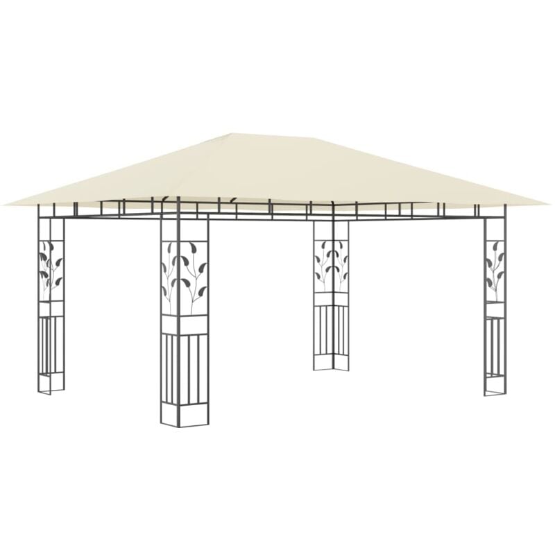 Tonnelle de Jardin Tente de réception - Rapide à Installer avec moustiquaire 4x3x2,73 m Crème 180 g/m² BV845008 - BonneVie