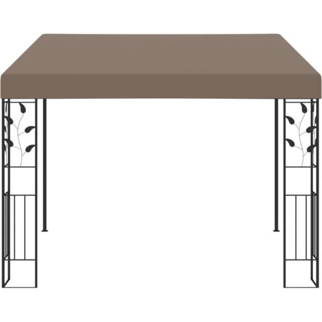 Tonnelle de Jardin Tente de réception - Rapide à Installer mural 3x3x2,5 m Taupe BV564497 - BonneVie