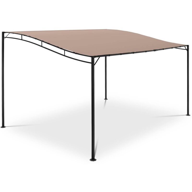 Uniprodo - Tonnelle De Jardin Terrasse Pergola Tente Pavillon Réception Toile Taupe 3x4m - Beige