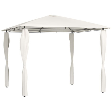 Tonnelle de jardin  Tonnelle Barnum Belvédère avec revêtement de poteaux 3x3x2,6 m Crème 160 g/m² 80512