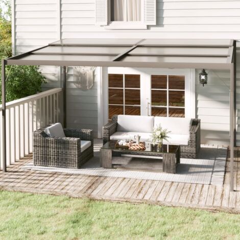 Tonnelle de jardin  Tonnelle Barnum Belvédère avec toit Anthracite 4x3x2,5 m Aluminium et acier 14184