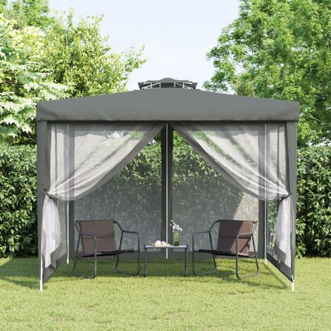 COBIZI Tonnelle 3x4 Tonnelle De Jardin Exterieur ImperméAble Chapiteau De  Jardin Tonnelle Tente ExtéRieure avec Moustiquaire pour Patios, Cour Et  Jardin, Cadre en Acier, Toits Doubles BelvéDèRe : : Jardin