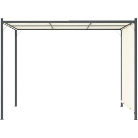 Tonnelle de jardin，Pergola avec toit réglable Crème Blanc 3x3 m Acier CFW310778