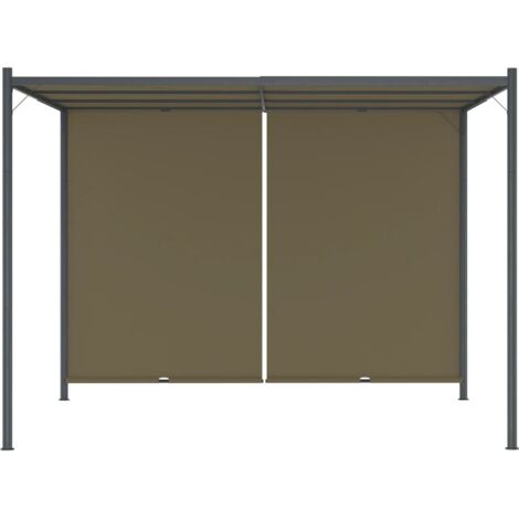 Tonnelle de jardin，Pergola de jardin avec auvent rétractable 3x3 m Taupe 180 g/m² CFW310778