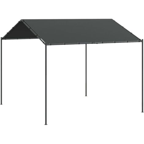 Tonnelle de jardin，Tente à auvent anthracite 3x3 m acier et tissu CFW310778