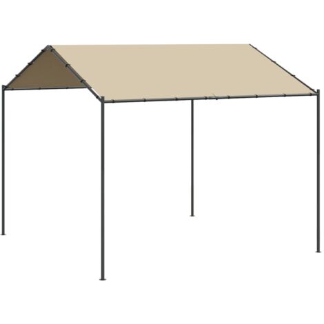 Tonnelle de jardin，Tente à auvent beige 3x3 m acier et tissu CFW310778