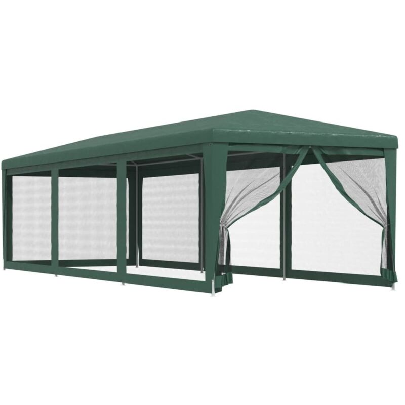 Tonnelle de jardin，Tente de fête avec 8 parois latérales en maille Vert 3x9 m PEHD CFW310778