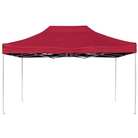 Tonnelle de jardin，Tente de réception pliable Aluminium 4,5x3 m Bordeaux CFW63798