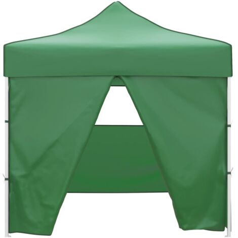 Tonnelle de jardin，Tente pliable verte 3 x 3 m avec 4 parois CFW310778