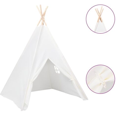 Tonnelle de jardin，Tente tipi d'enfants avec sac Peau de pêche Blanc 120x120x150cm CFW310778