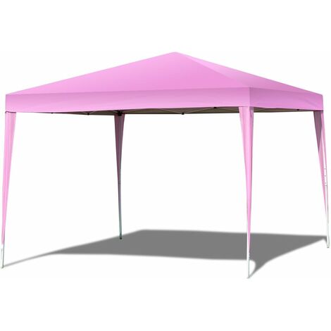 Tonnelle de Tente pour Réception Imperméable Tente Pavilion Chapiteau pliant 3x3 m Rose