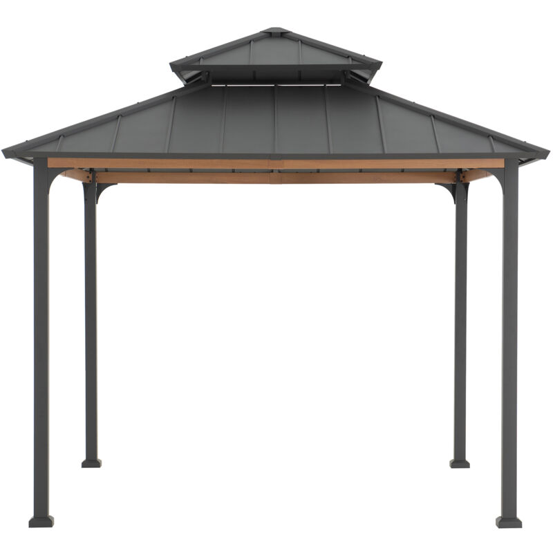 Tonnelle en acier pasu en anthracite - 300cm x 300cm