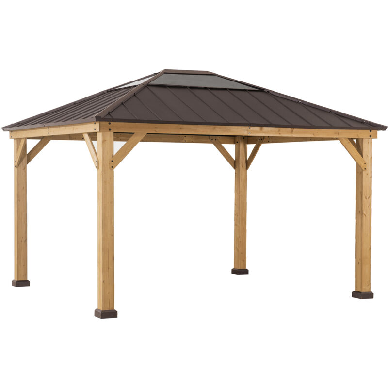 Pavillon de jardin Bruri Naturel 394 x 336 cm - Naturel