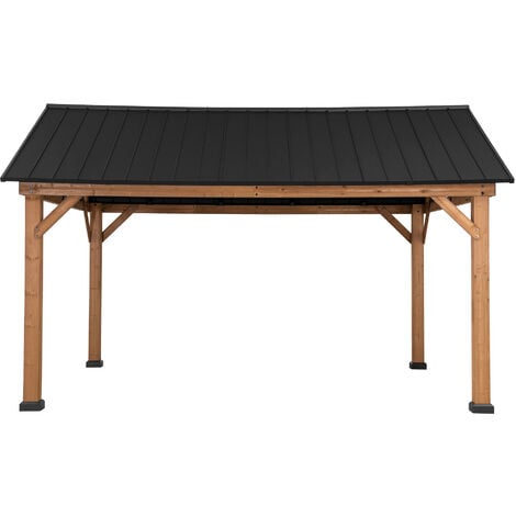 Tonnelle en cèdre TÖDI en anthracite - 336cm x 400cm