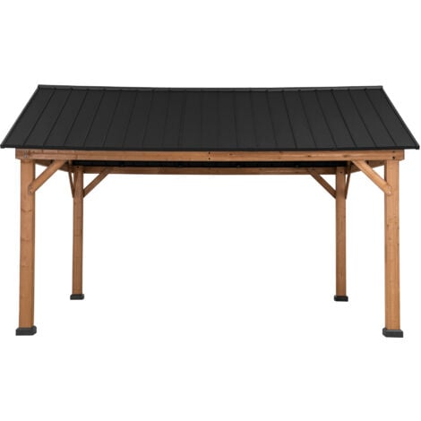 Tonnelle en cèdre TÖDI en anthracite - 336cm x 400cm