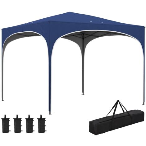 Tonnelle et pergola-Sac de transport bleu Oxford avec armature acier-Plein air et sport-295x295x255cm