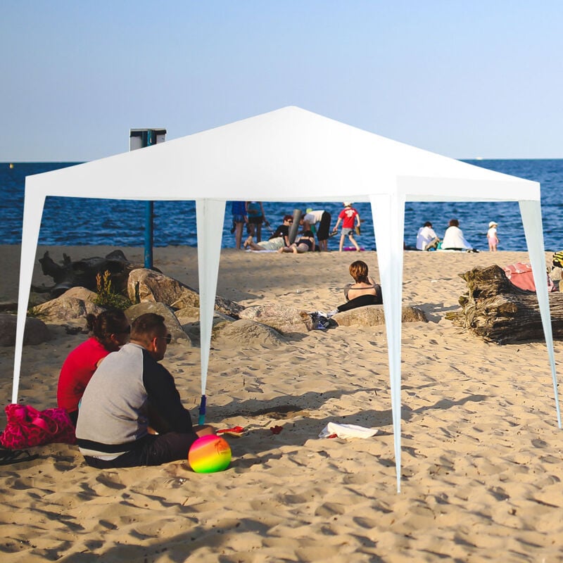 Tonnelle Jardin 3x3m Tente Réception 4 Bâches Amovibles Fenêtres Transparentes CW73685
