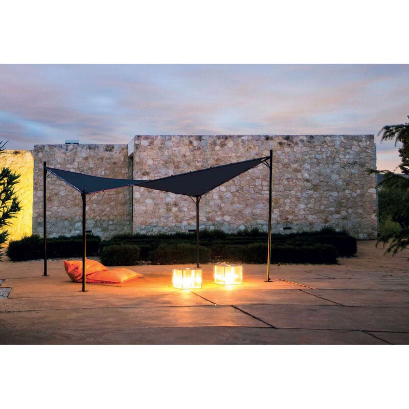 Tonnelle papillon Gris anthracite 3.5x3.5 m