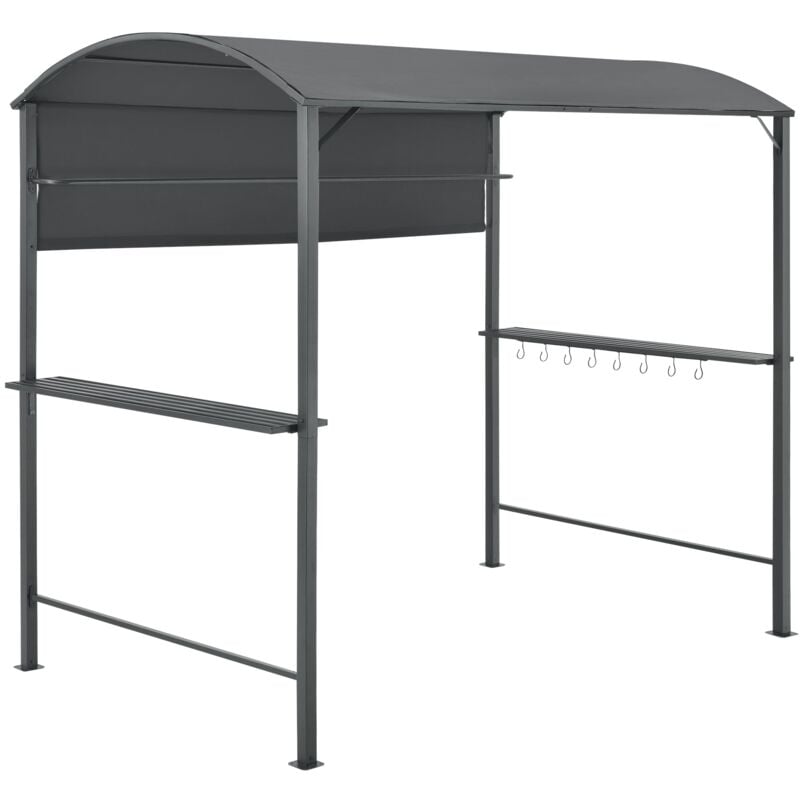Tonnelle pavillon de barbecue 215 x 220 x 140 cm anthracite gris foncé