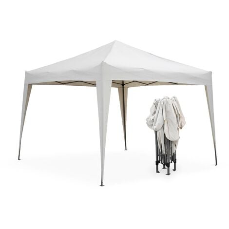 SWEEEK Tonnelle pliante 3x3 m - Tecto Sable - Tente de jardin pop up. pergola pliable. barnum. chapiteau.