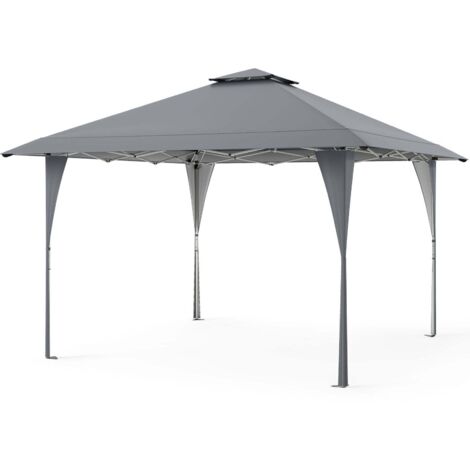 Tonnelle pliante reglable 4 x 4 m avec double toit et structure en metal