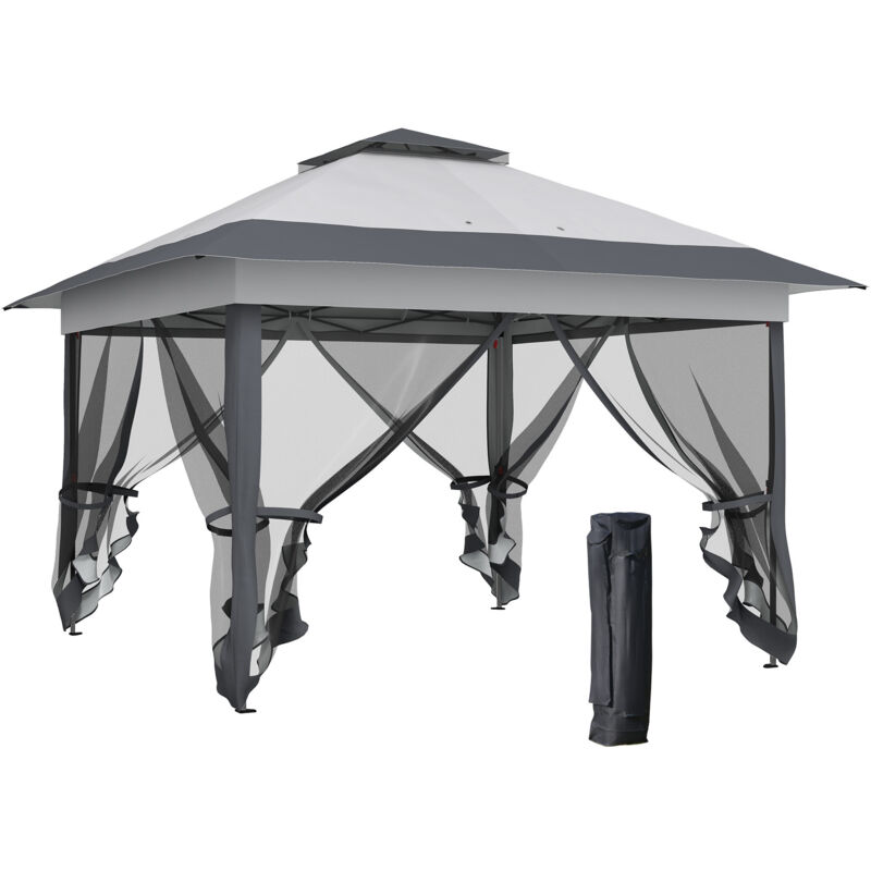 Tonnelle pop-up pliante GALATSI gris clair et foncé