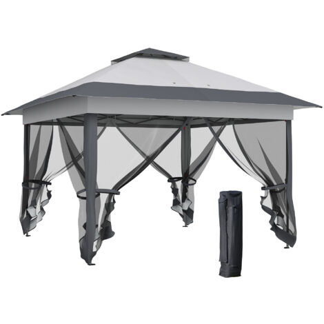 Tonnelle pop-up pliante GALATSI gris clair et foncé