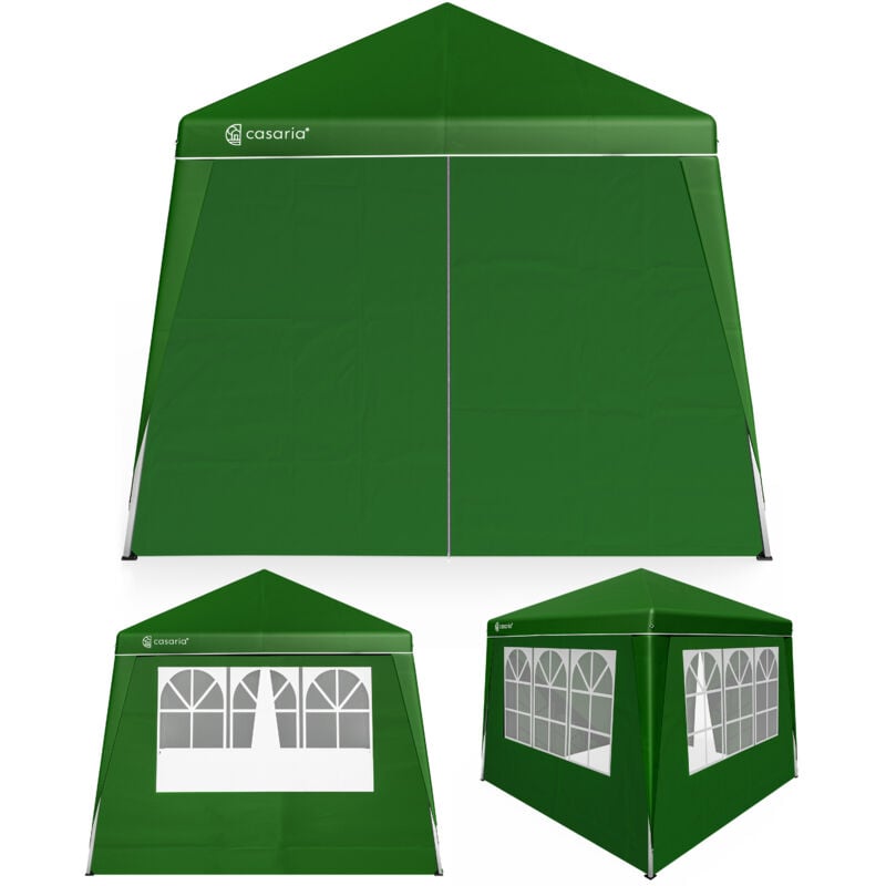 Tonnelle de jardin pliante pop-up 3x3m 4x parois latérales protection uv 50+ sac de transport imperméable pavillon tente fêtes festival Capri Vert