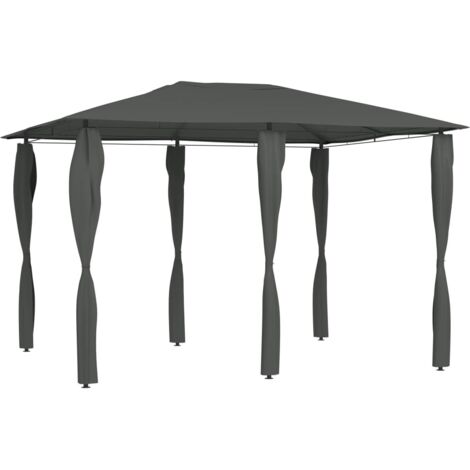 Tonnelle，Pergola de jardin，Belvédère à revêtement de poteaux 3x4x2,6 m Anthracite 160 g/m² XZZ60992