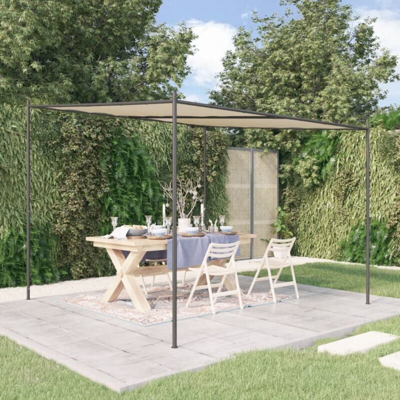 Tonnelle,Pergola de jardin,Belvédère beige 3x3 m 180 g/m² tissu et acier CFW58968