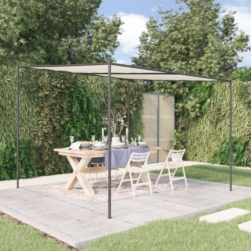 Tonnelle,Pergola de jardin,Belvédère blanc 3x3 m 180 g/m² tissu et acier CFW45909