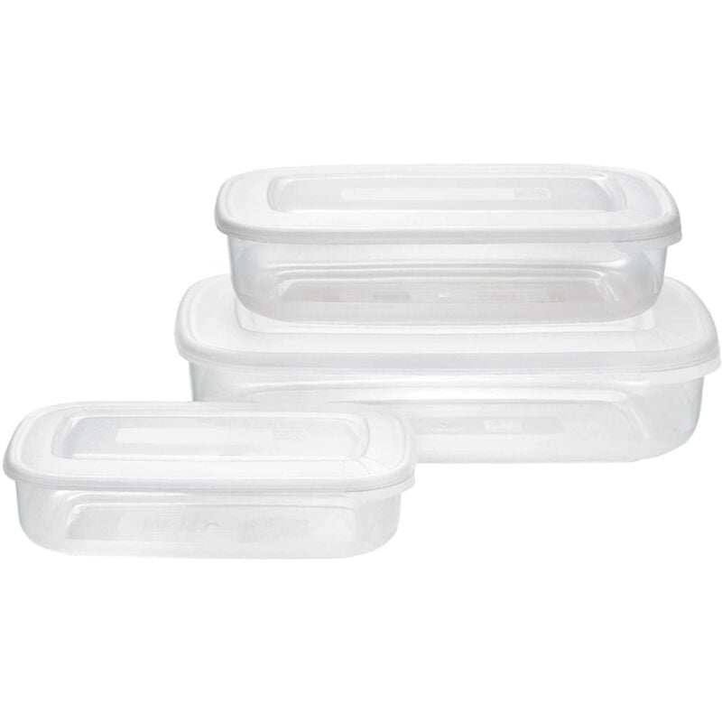 Set 3 Frigo Box Rettangolare - Bianco - 3 / 1,88 / 0,93 Litri