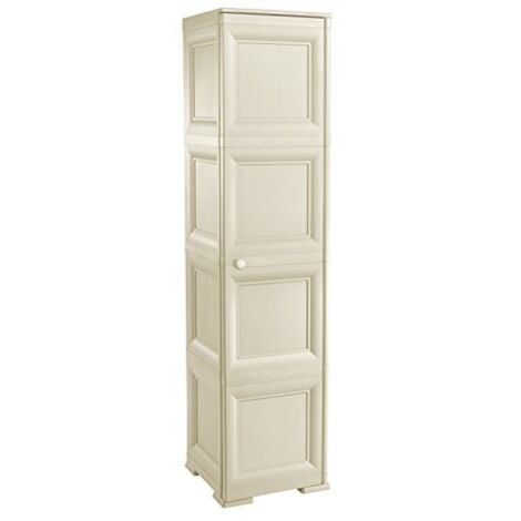 Tontarelli S.p.A. COLONNINA 4 Moduli Ante Lisce Mobile Contenitore, Angora, 43x40x164 cm